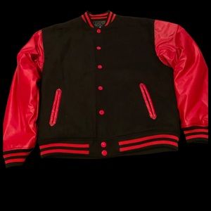 Men’s Access Casual Jacket Big/Tall Sz XL Black/Red Button Down 2 Pockets